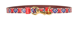 Gucci Isometric Demetra Dog Leash, Leather, Blue/Red, B/DB, 4*